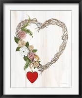 Framed Rustic Valentine Heart Wreath I