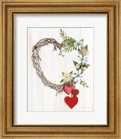 Framed Rustic Valentine Heart Wreath II