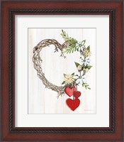 Framed Rustic Valentine Heart Wreath II