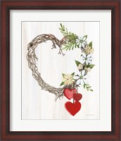 Framed Rustic Valentine Heart Wreath II