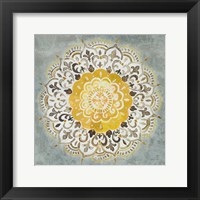 Framed Mandala Delight IV Yellow Grey