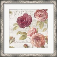 Framed 'French Roses V' border=