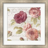 Framed French Roses V