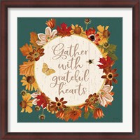 Framed Fall Garden V Teal