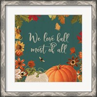 Framed Fall Garden II Teal