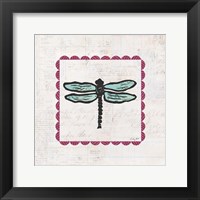 Framed Dragonfly Stamp Bright