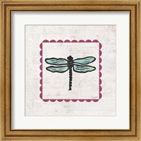 Framed Dragonfly Stamp Bright