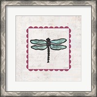 Framed Dragonfly Stamp Bright