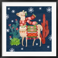 Framed Lovely Llamas IV Christmas