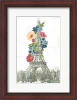 Framed Floral Eiffel Tower