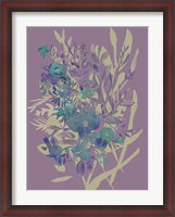 Framed Slate Flowers on Mauve I