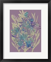 Slate Flowers on Mauve II Framed Print