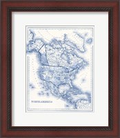 Framed North America in Shades of Blue