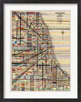 Framed Modern Map of Chicago