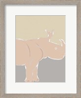 Framed Pastel Zoo I