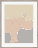 Framed Pastel Zoo I