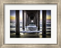 Framed Cali Pier Sunset