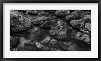 Framed River Rocks 2 Black & White