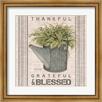 Framed Galvanized Watering Can Blessed