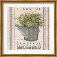 Framed Galvanized Watering Can Blessed