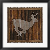 Framed 'Deer Running I' border=