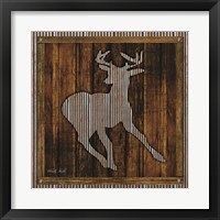 Framed 'Deer Running II' border=