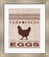 Framed Grain Sack Eggs