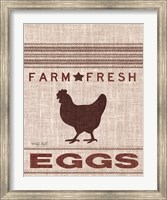 Framed Grain Sack Eggs