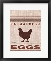 Framed Grain Sack Eggs