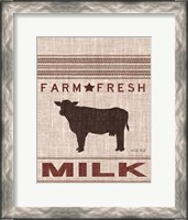 Framed Grain Sack Milk