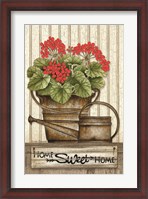 Framed Home Sweet Home Geraniums