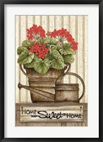 Framed Home Sweet Home Geraniums