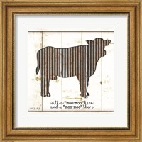 Framed Metal Cow