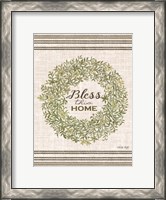 Framed Bless This Home Wreath