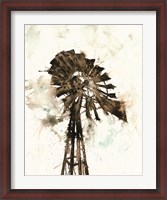 Framed Watercolor Windmill