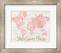 Framed Across the World Shes Going Places Pink