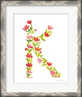 Framed Floral Alphabet Letter XI