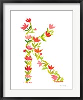 Framed Floral Alphabet Letter XI