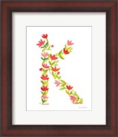 Framed Floral Alphabet Letter XI