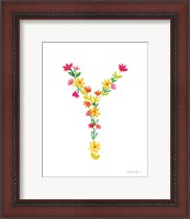 Framed Floral Alphabet Letter XXV