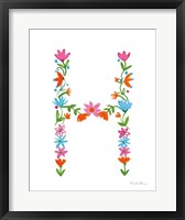 Framed Floral Alphabet Letter VIII