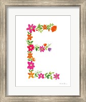 Framed Floral Alphabet Letter V