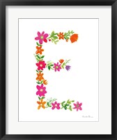 Framed Floral Alphabet Letter V
