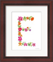 Framed Floral Alphabet Letter V