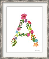 Framed Floral Alphabet Letter I