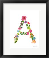 Framed Floral Alphabet Letter I