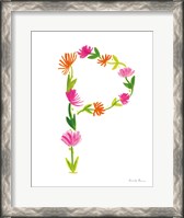 Framed Floral Alphabet Letter XVI