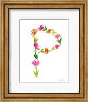 Framed Floral Alphabet Letter XVI