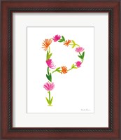 Framed Floral Alphabet Letter XVI