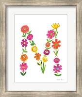 Framed Floral Alphabet Letter XIII